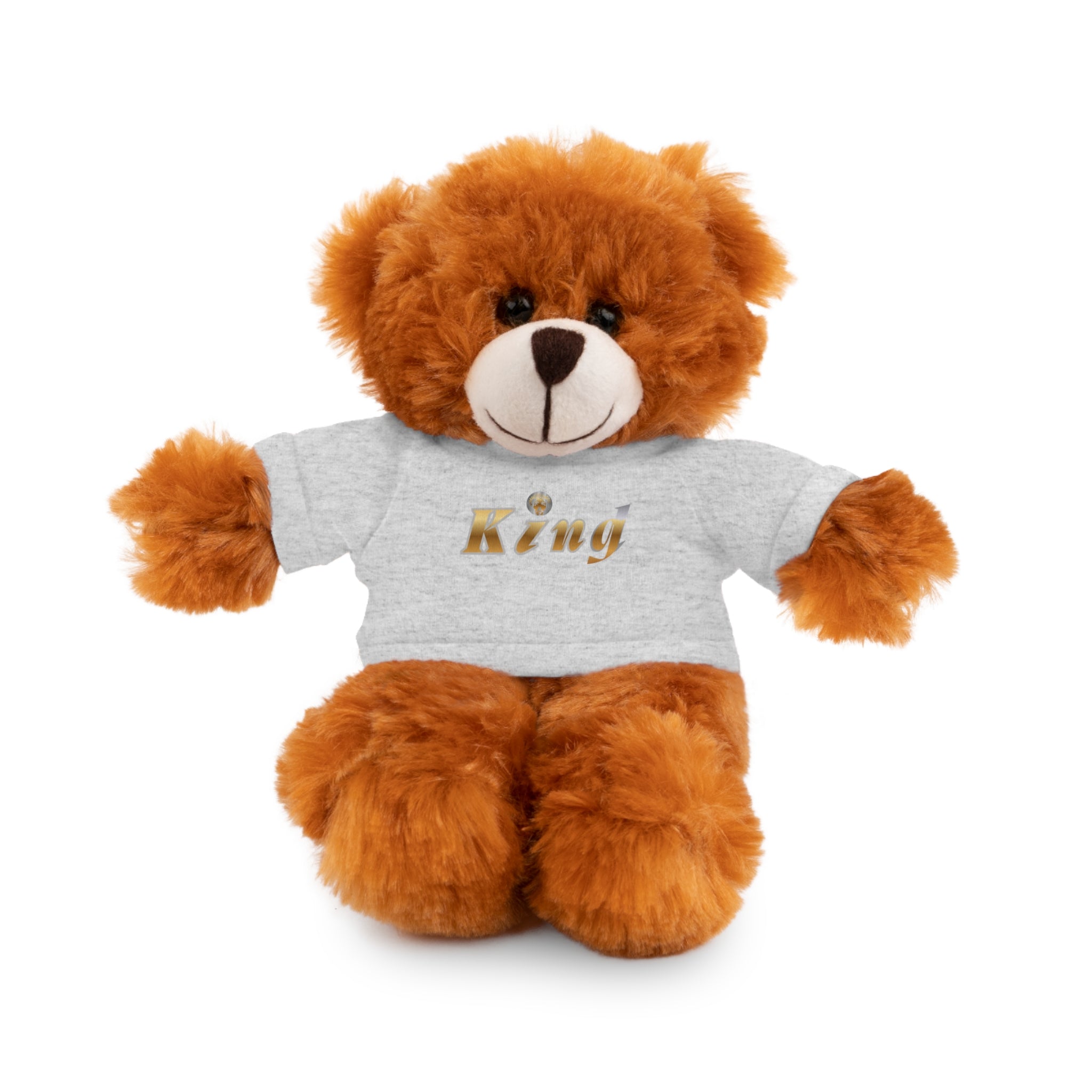 KindKing Teddy Bear with 'KindKing' Tee – Plush Stuffed Animal Gift
