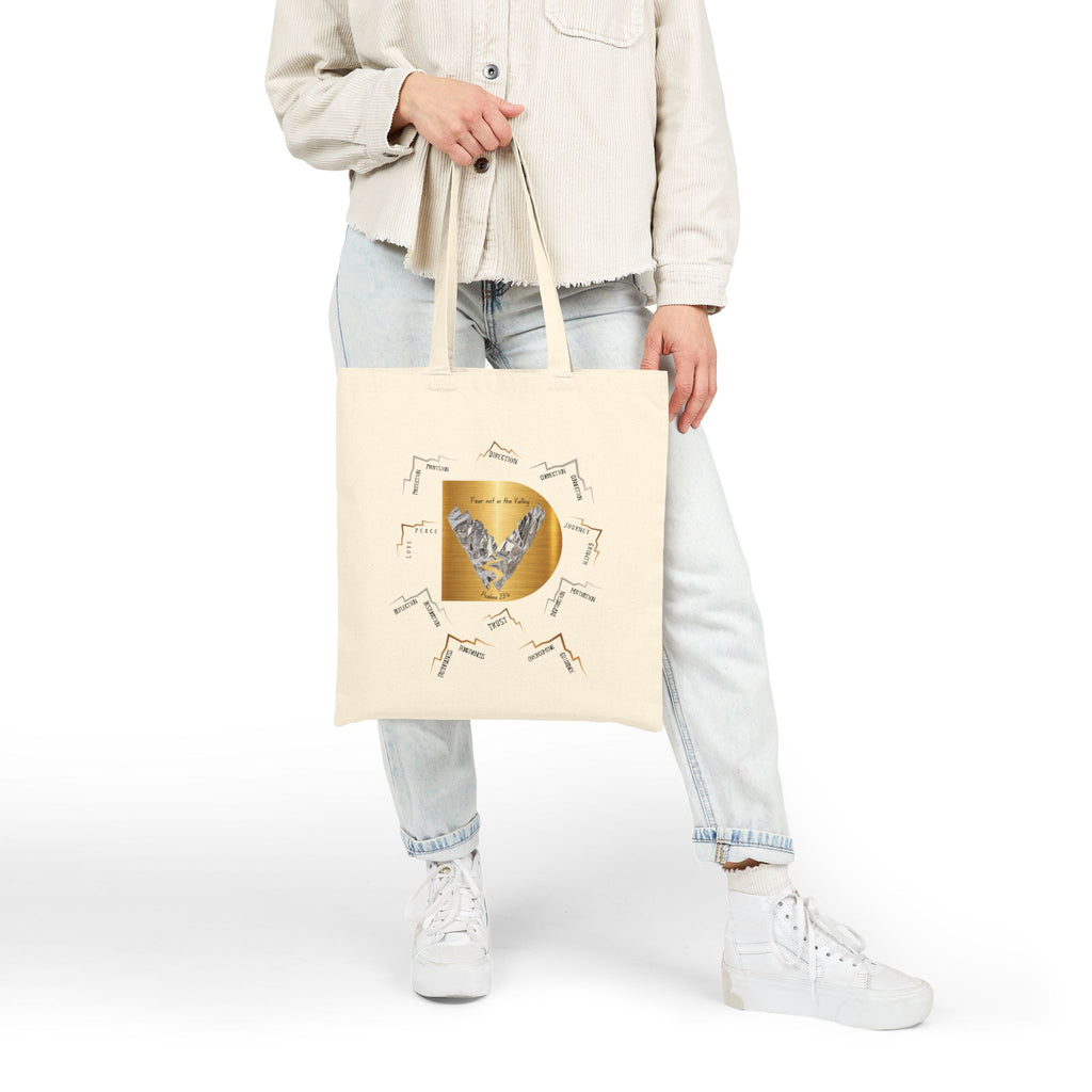 Canvas Tote Bag — Golden Heart Bird Design with Song Lyrics