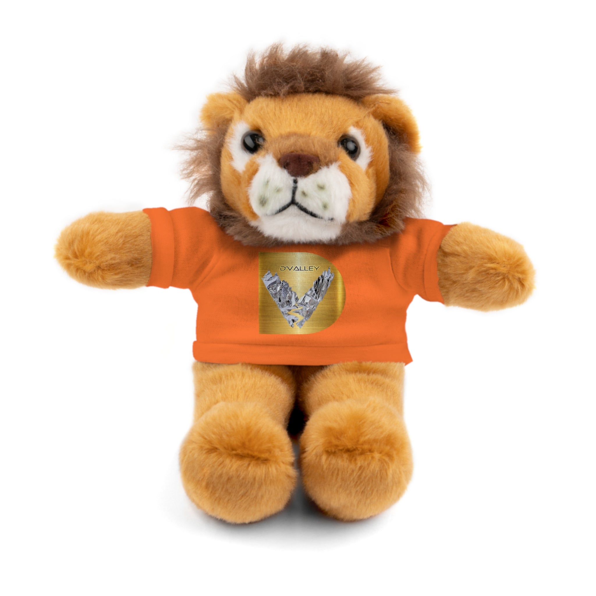 Teddy Bear with 'D'Valley' Gold Heart Tee — Cute Plush Gift for Kids & Loved Ones