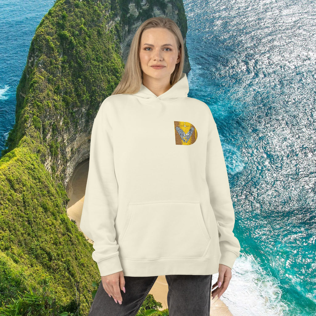 Gold Sequin D Initial Hoodie — Personalized Letter Pullover