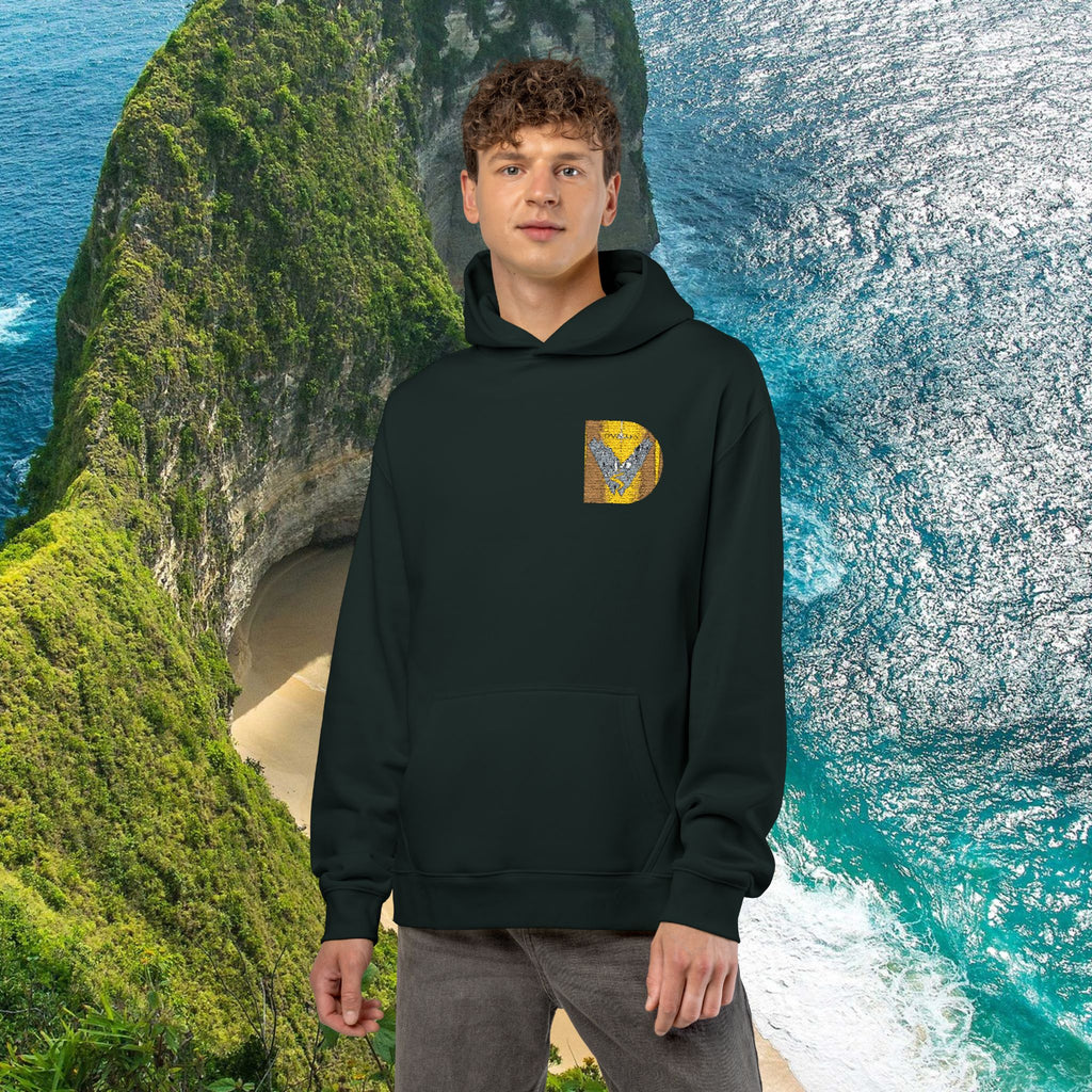 Gold Sequin D Initial Hoodie — Personalized Letter Pullover