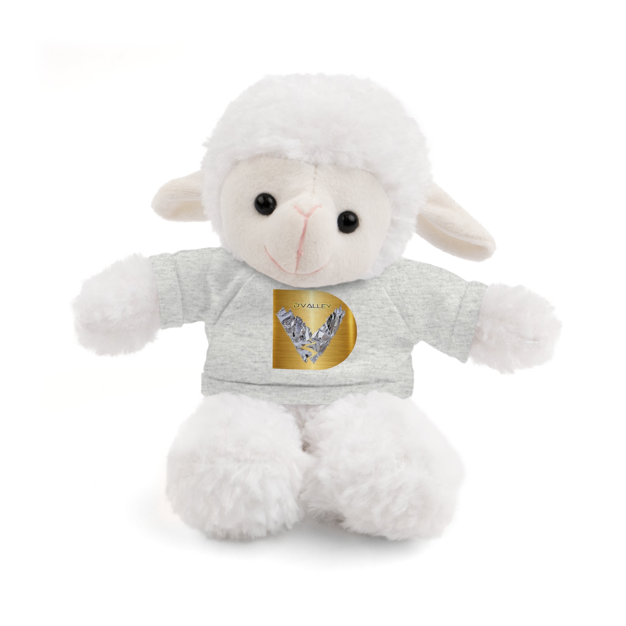 Teddy Bear with 'D'Valley' Gold Heart Tee — Cute Plush Gift for Kids & Loved Ones