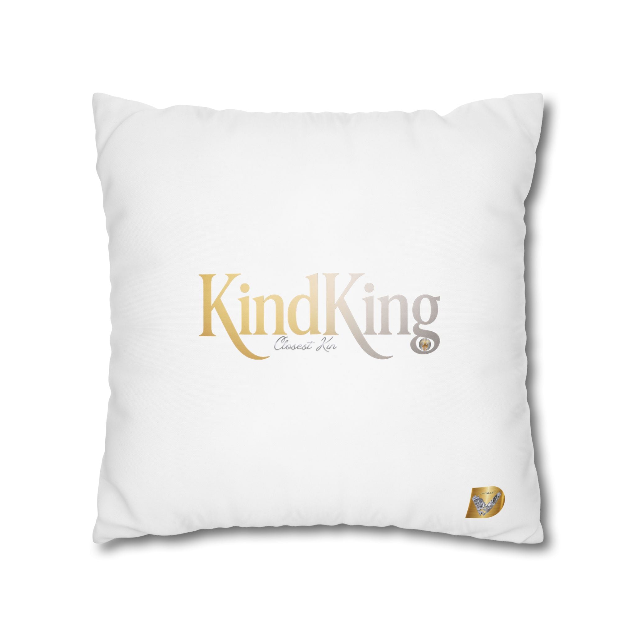 KindKing Gold Script Pillowcase – Decorative Square Accent Pillow Cover