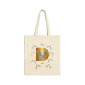 Canvas Tote Bag — Golden Heart Bird Design with Song Lyrics