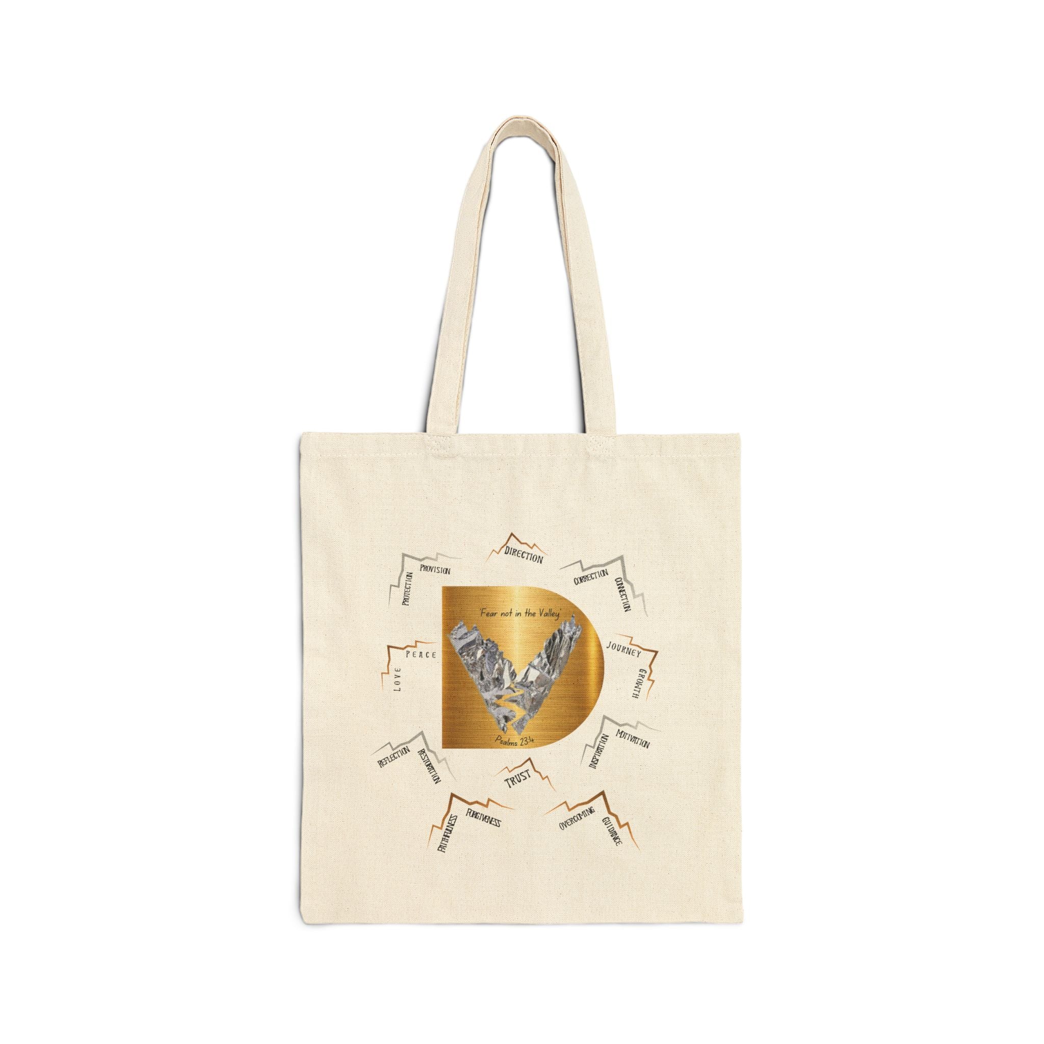 Canvas Tote Bag — Golden Heart Bird Design with Song Lyrics