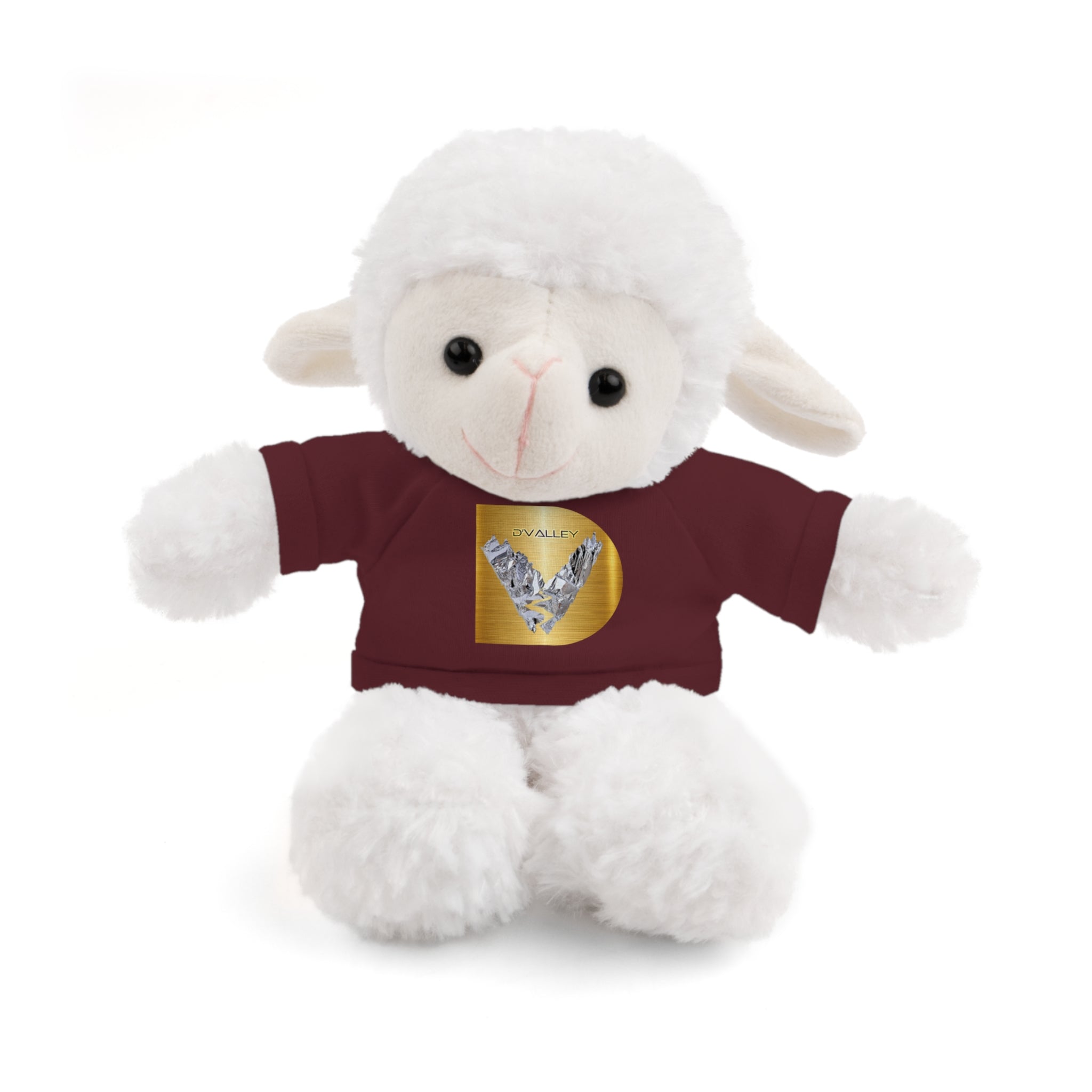 Teddy Bear with 'D'Valley' Gold Heart Tee — Cute Plush Gift for Kids & Loved Ones