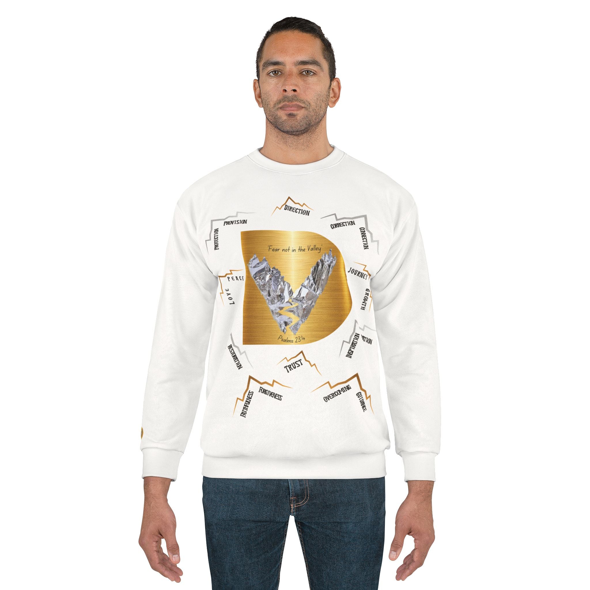 Fear Not Inspirational Sweatshirt – 'Rise Out of the Valley' Motivational Crewneck