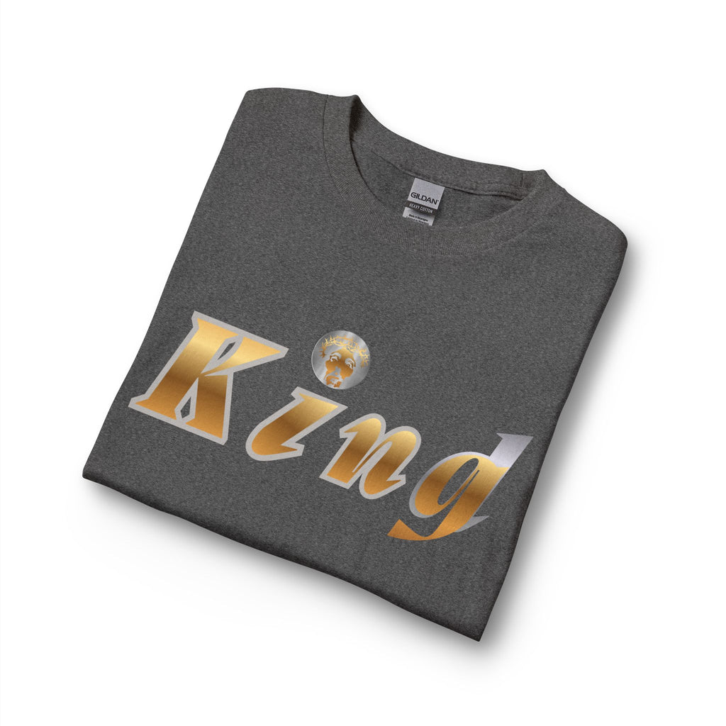 KindKing Metallic Script Long Sleeve Tee — Gold Lettering "KindKing" Chest with KindKing Back Logo