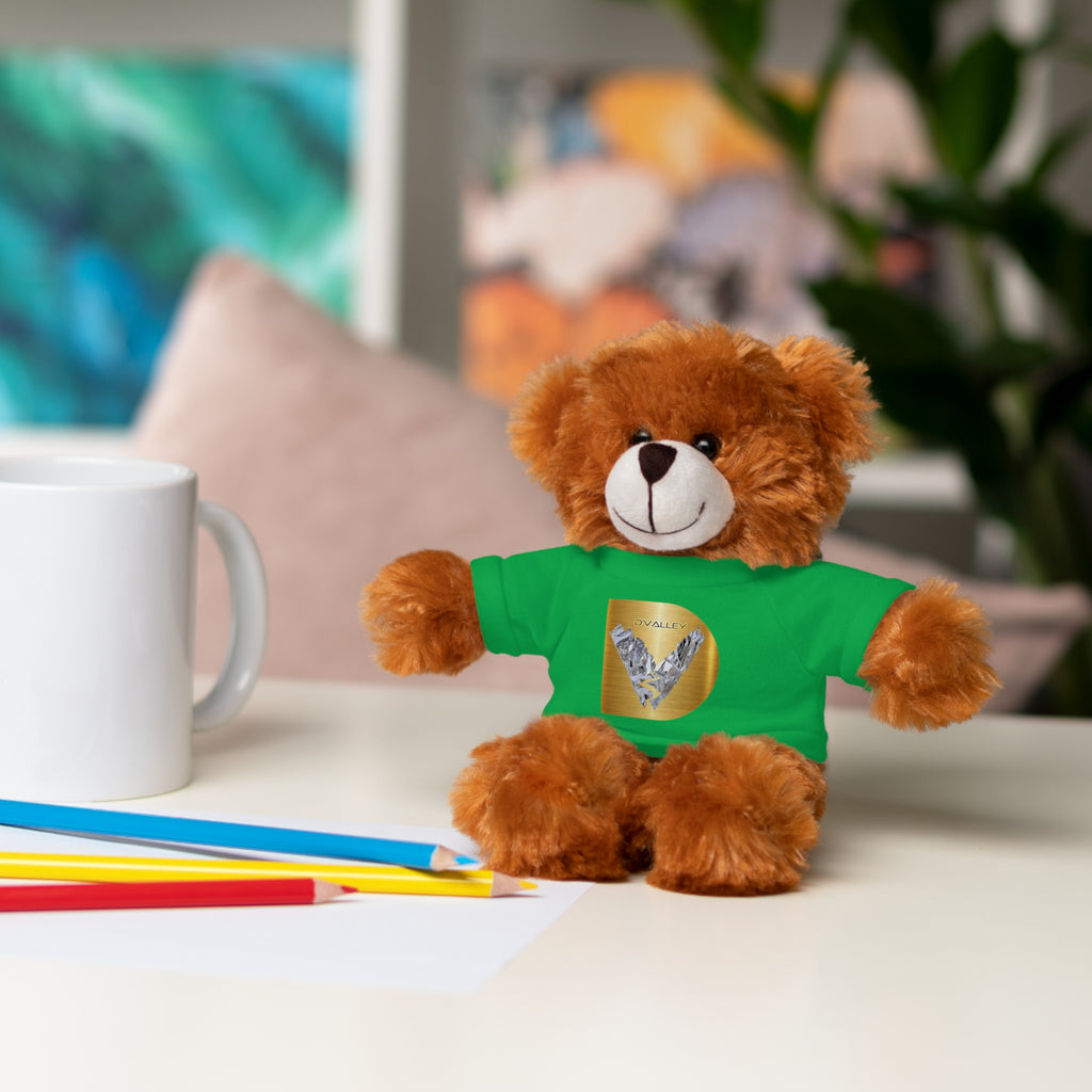 Teddy Bear with 'D'Valley' Gold Heart Tee — Cute Plush Gift for Kids & Loved Ones
