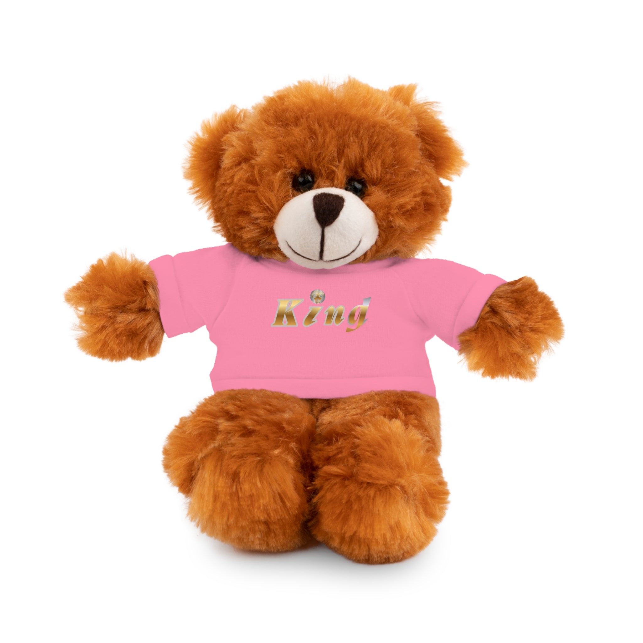 KindKing Teddy Bear with 'KindKing' Tee – Plush Stuffed Animal Gift