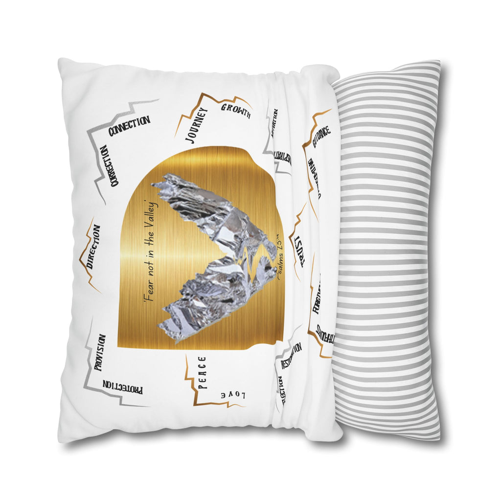 Psalm 23:4 Inspirational Throw Pillow — “Fear Not in the Valley” Decorative Square Pillowcase