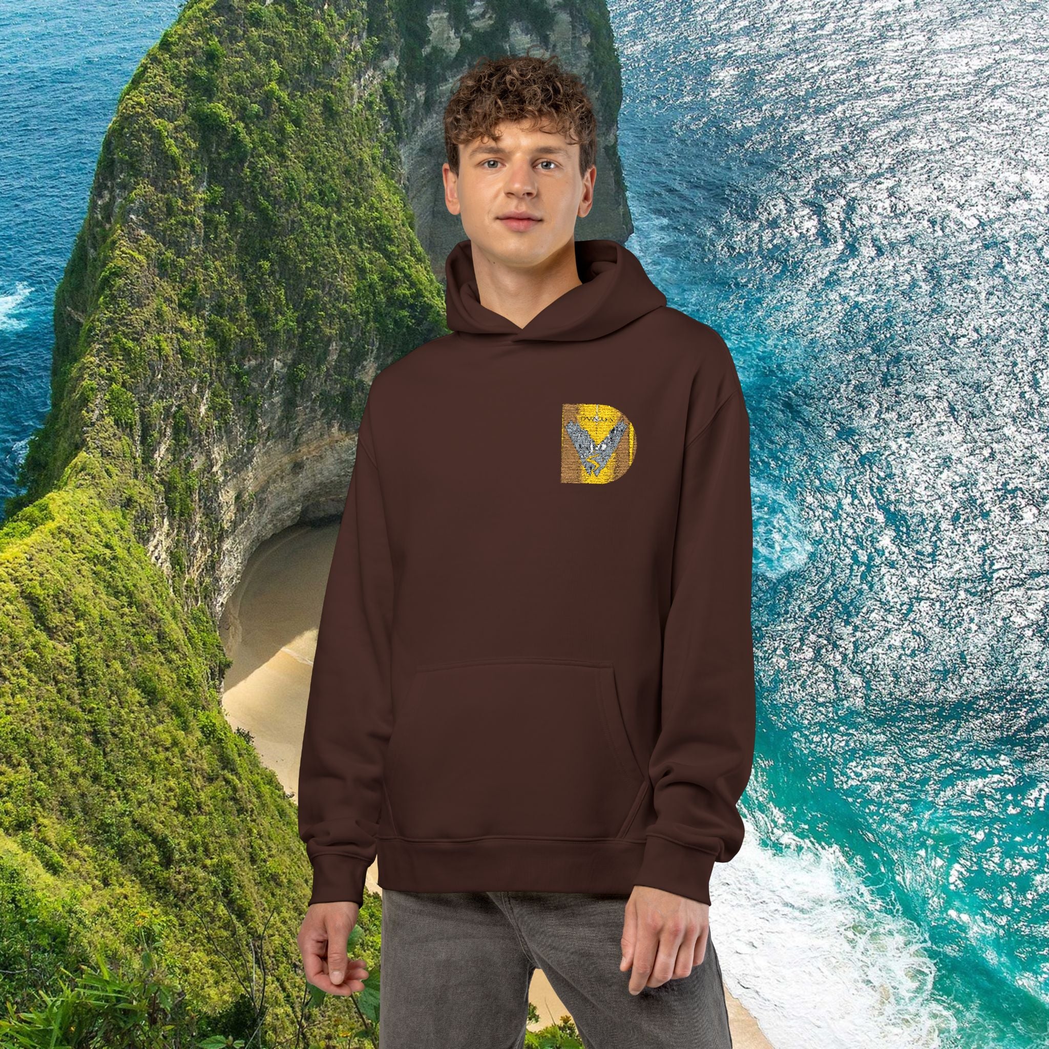 Gold Sequin D Initial Hoodie — Personalized Letter Pullover