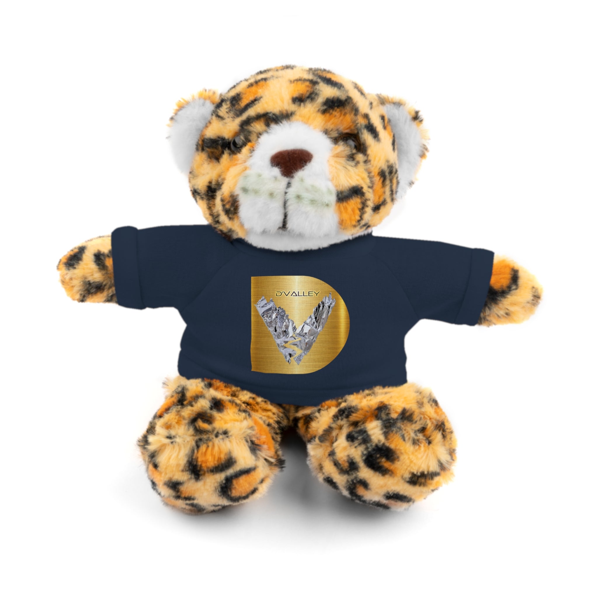 Teddy Bear with 'D'Valley' Gold Heart Tee — Cute Plush Gift for Kids & Loved Ones