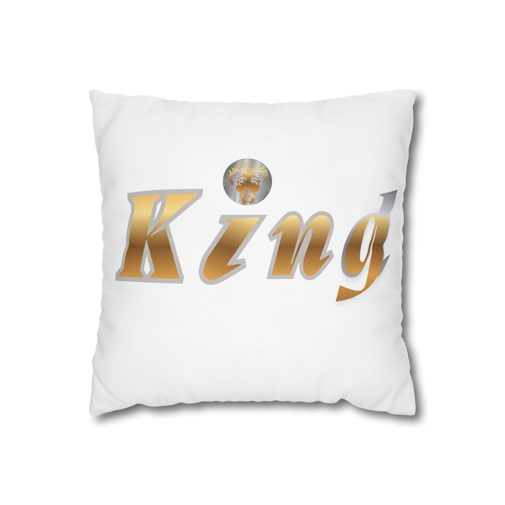 KindKing Gold Script Pillowcase – Decorative Square Accent Pillow Cover