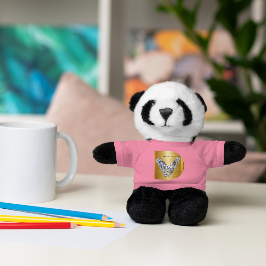 Teddy Bear with 'D'Valley' Gold Heart Tee — Cute Plush Gift for Kids & Loved Ones