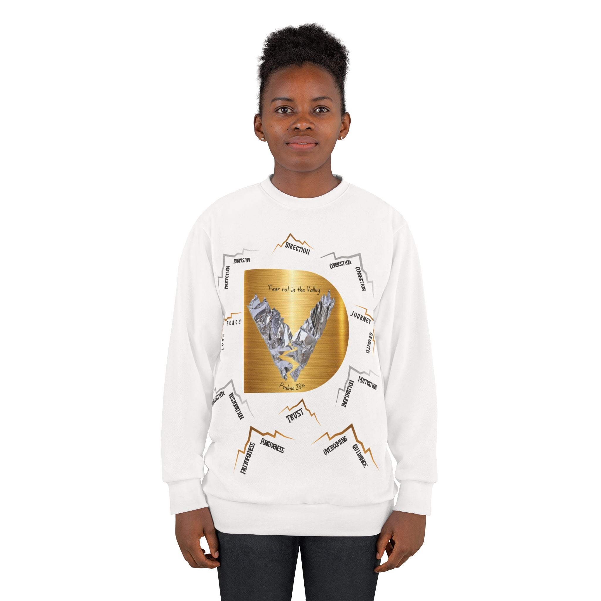 Fear Not Inspirational Sweatshirt – 'Rise Out of the Valley' Motivational Crewneck