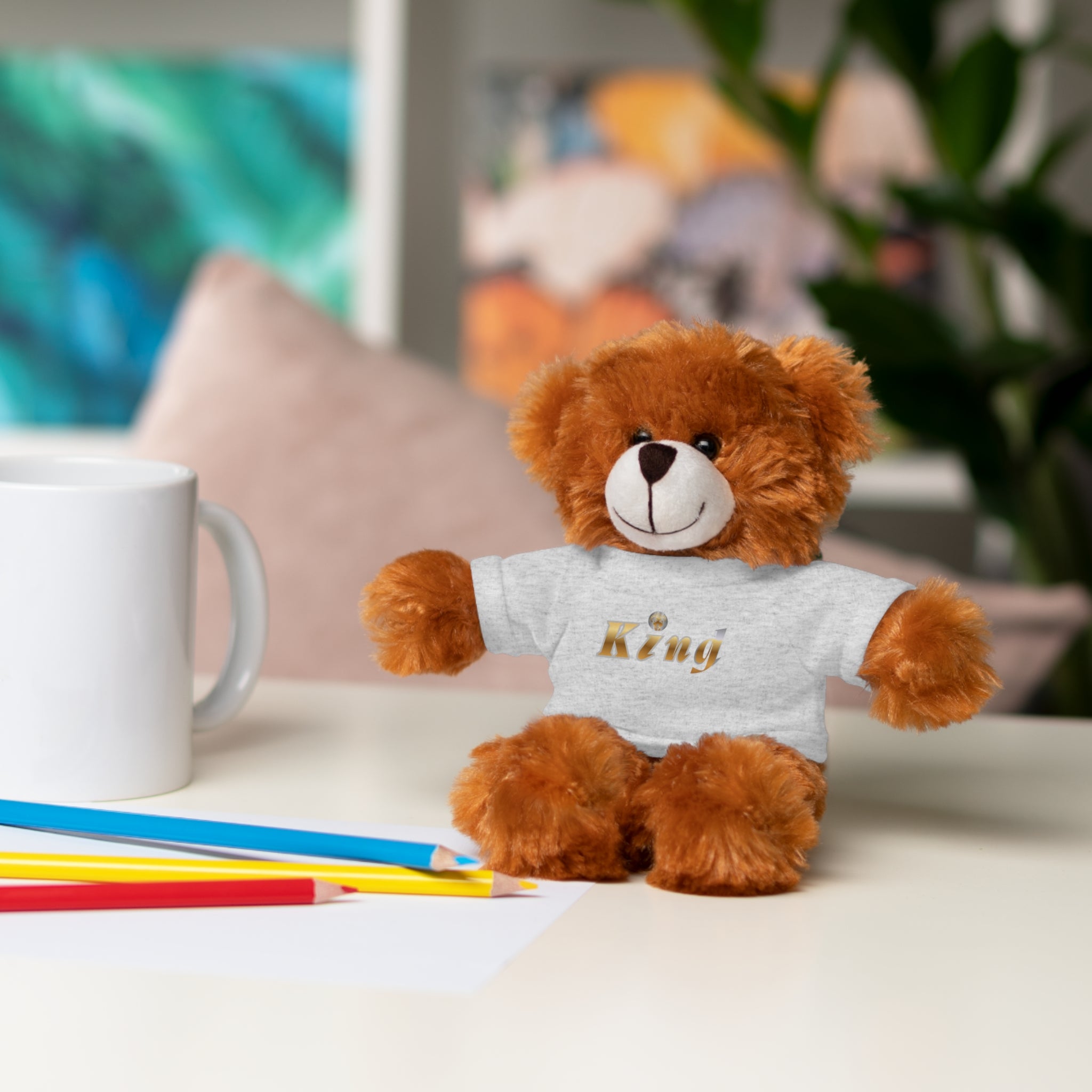 KindKing Teddy Bear with 'KindKing' Tee – Plush Stuffed Animal Gift