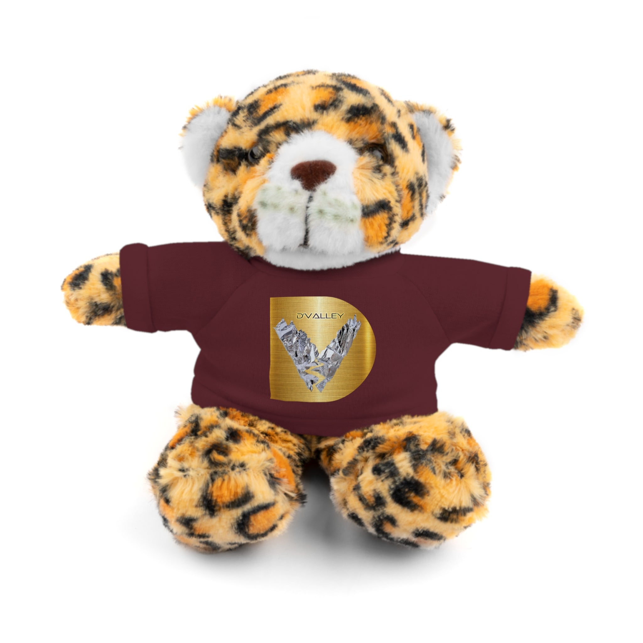 Teddy Bear with 'D'Valley' Gold Heart Tee — Cute Plush Gift for Kids & Loved Ones