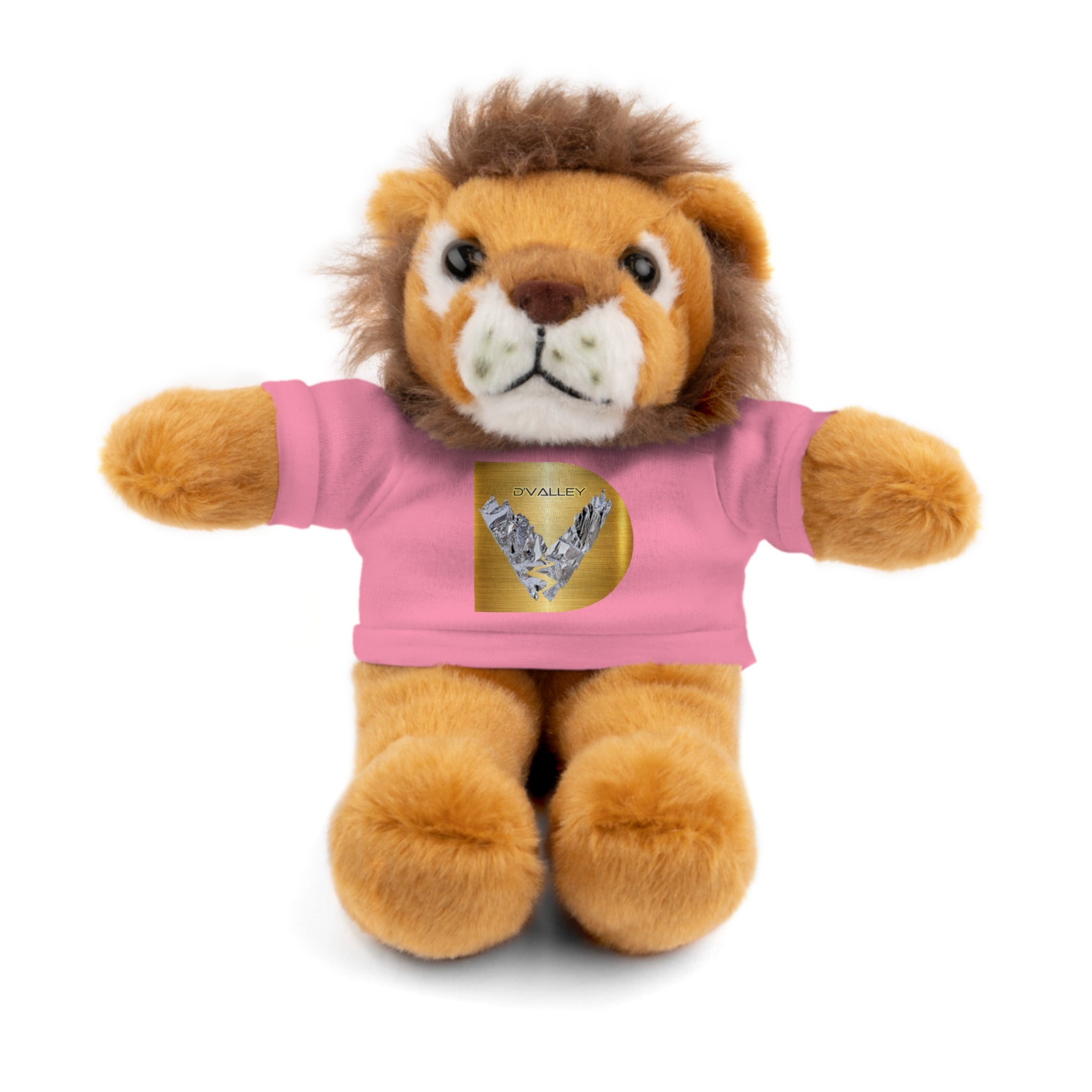 Teddy Bear with 'D'Valley' Gold Heart Tee — Cute Plush Gift for Kids & Loved Ones