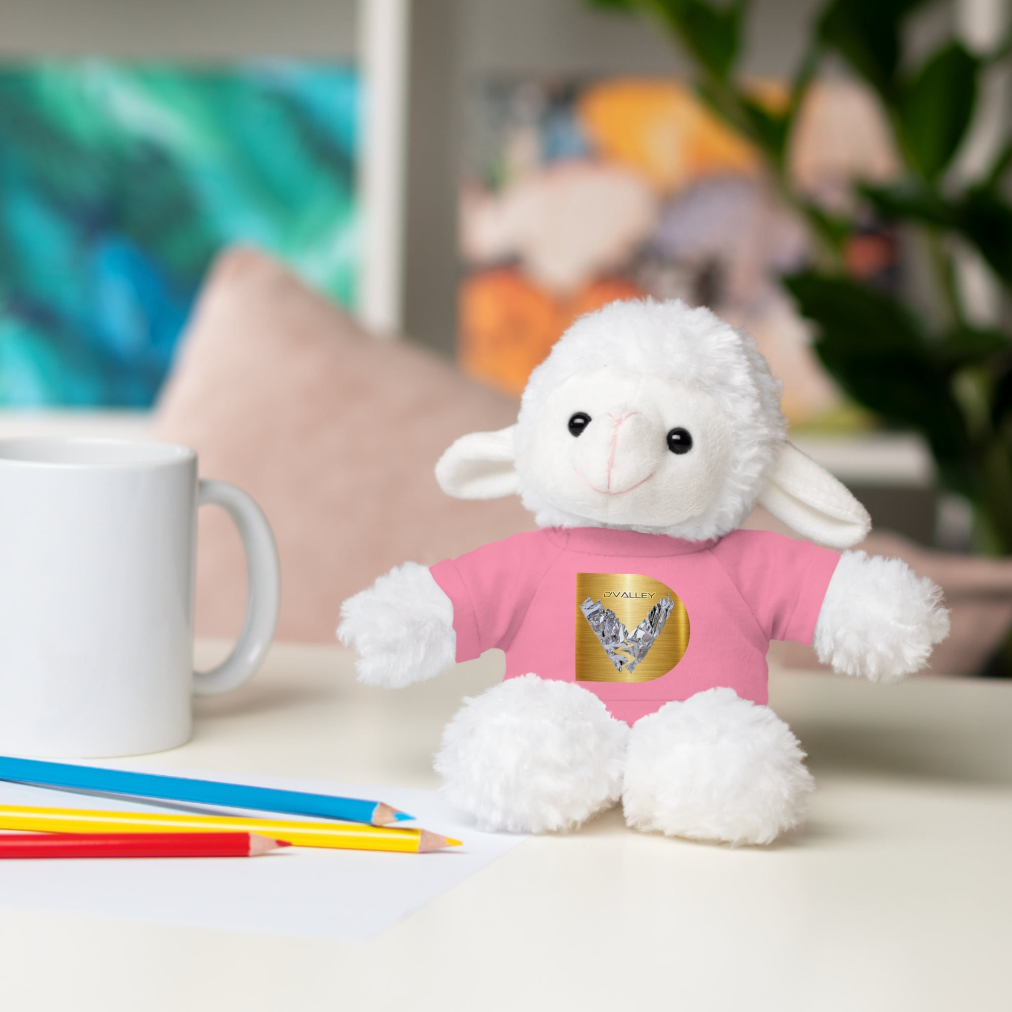 Teddy Bear with 'D'Valley' Gold Heart Tee — Cute Plush Gift for Kids & Loved Ones