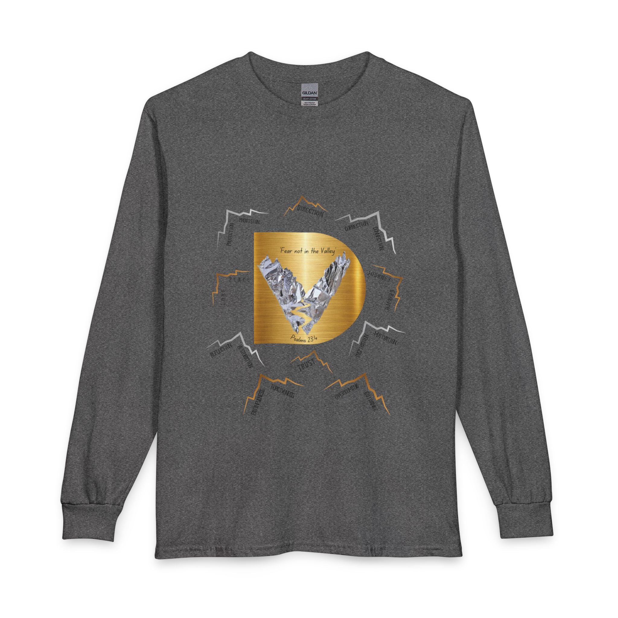 Long Sleeve — "Psalm 23:4 Fear Not in the Valley” Graphic Tee (Song Lyrics Back)