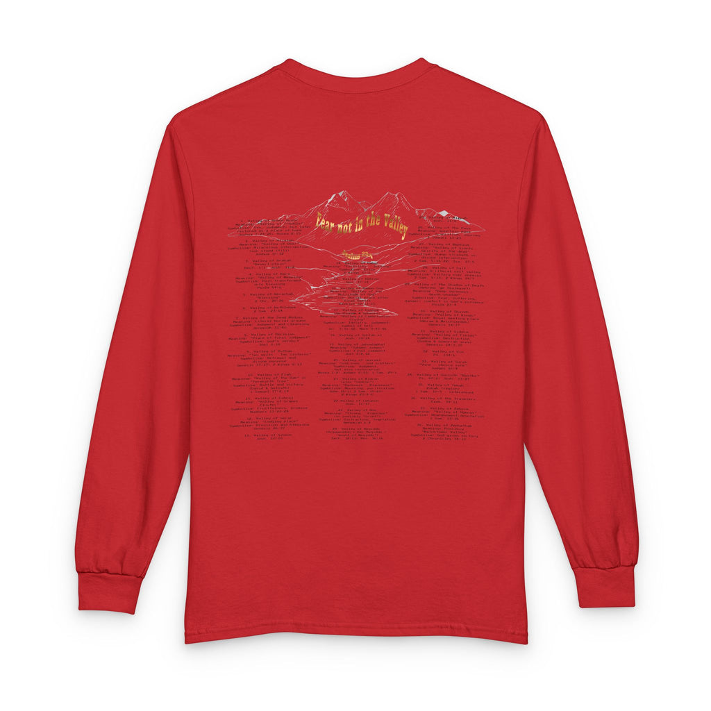Long Sleeve — "Psalm 23:4 Fear Not in the Valley” Graphic Tee (Song Lyrics Back)