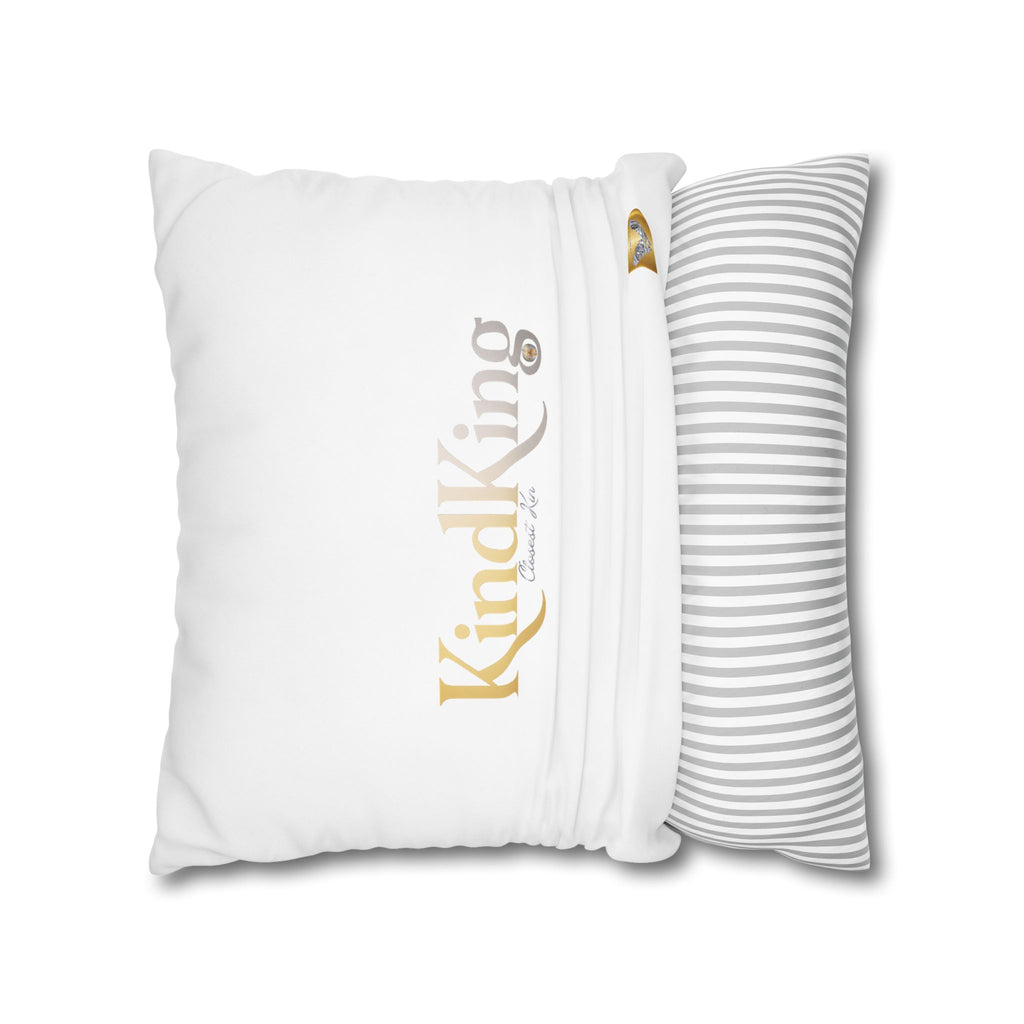 KindKing Gold Script Pillowcase – Decorative Square Accent Pillow Cover