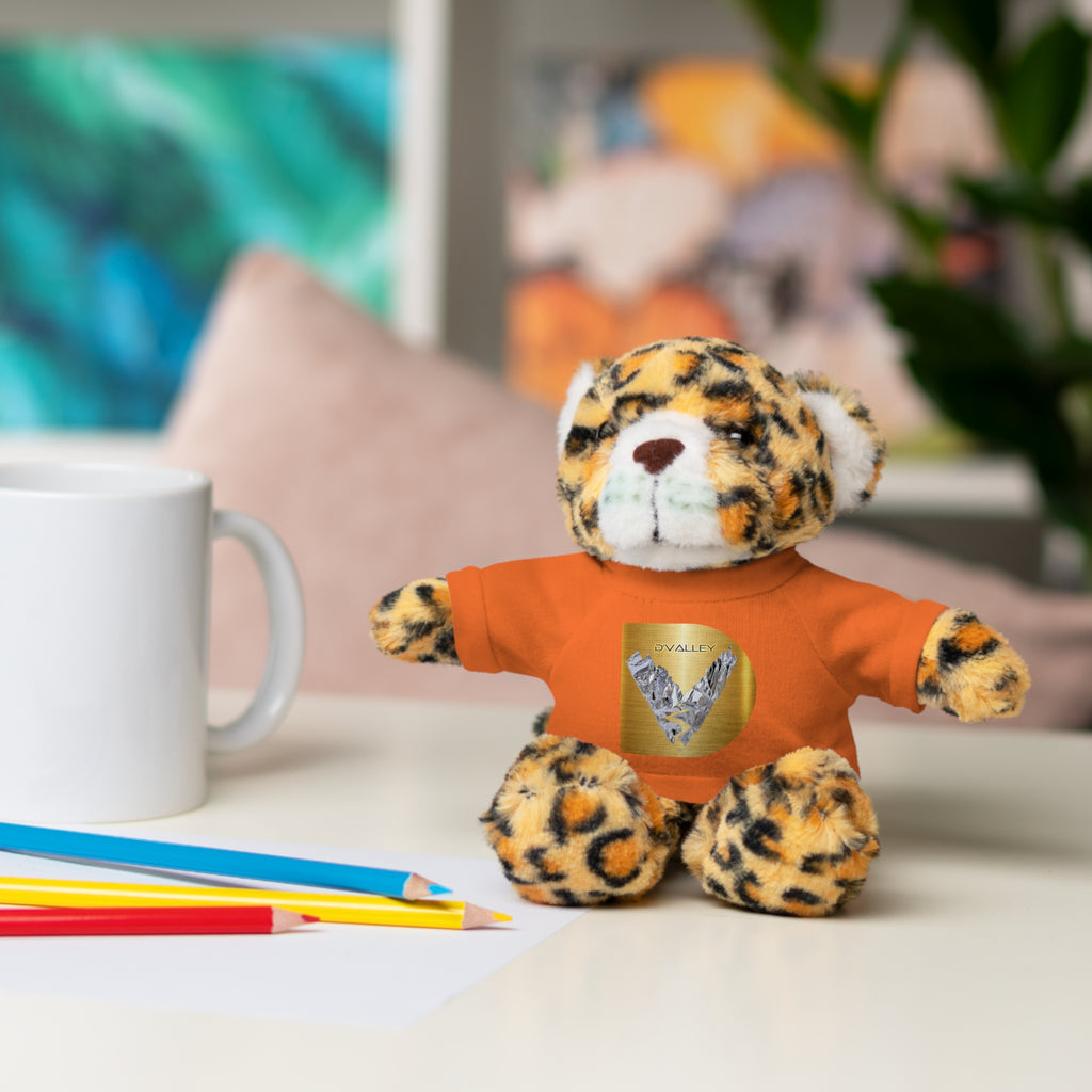 Teddy Bear with 'D'Valley' Gold Heart Tee — Cute Plush Gift for Kids & Loved Ones