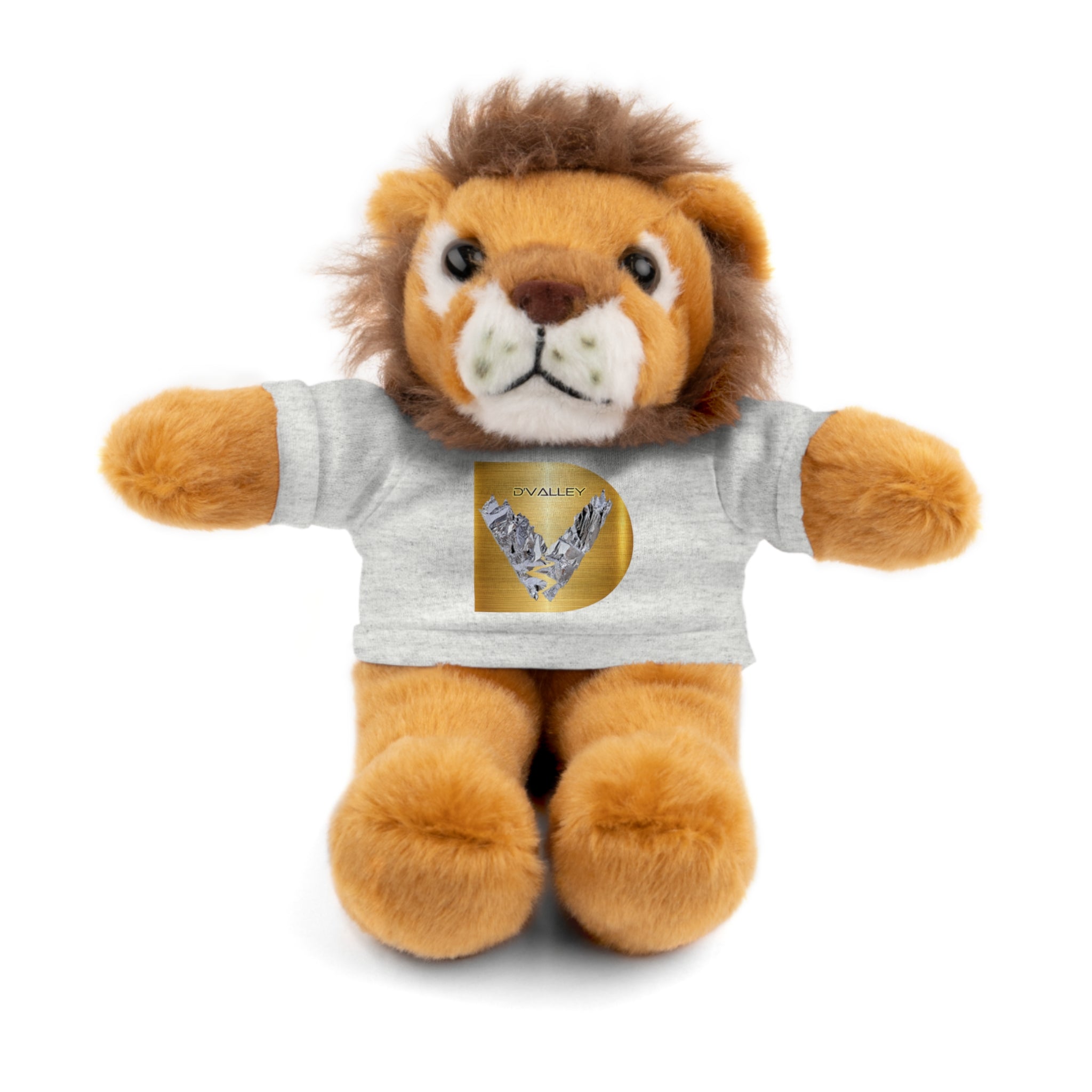 Teddy Bear with 'D'Valley' Gold Heart Tee — Cute Plush Gift for Kids & Loved Ones