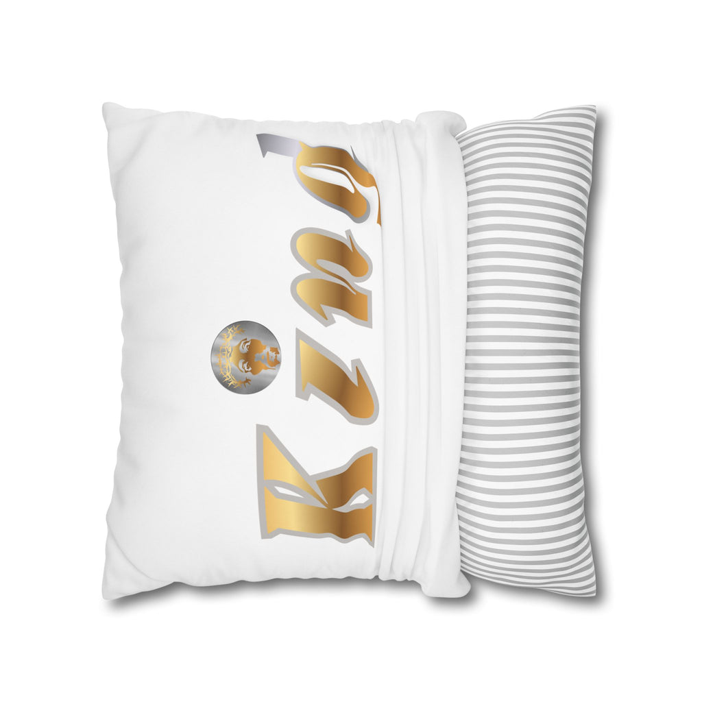 KindKing Gold Script Pillowcase – Decorative Square Accent Pillow Cover