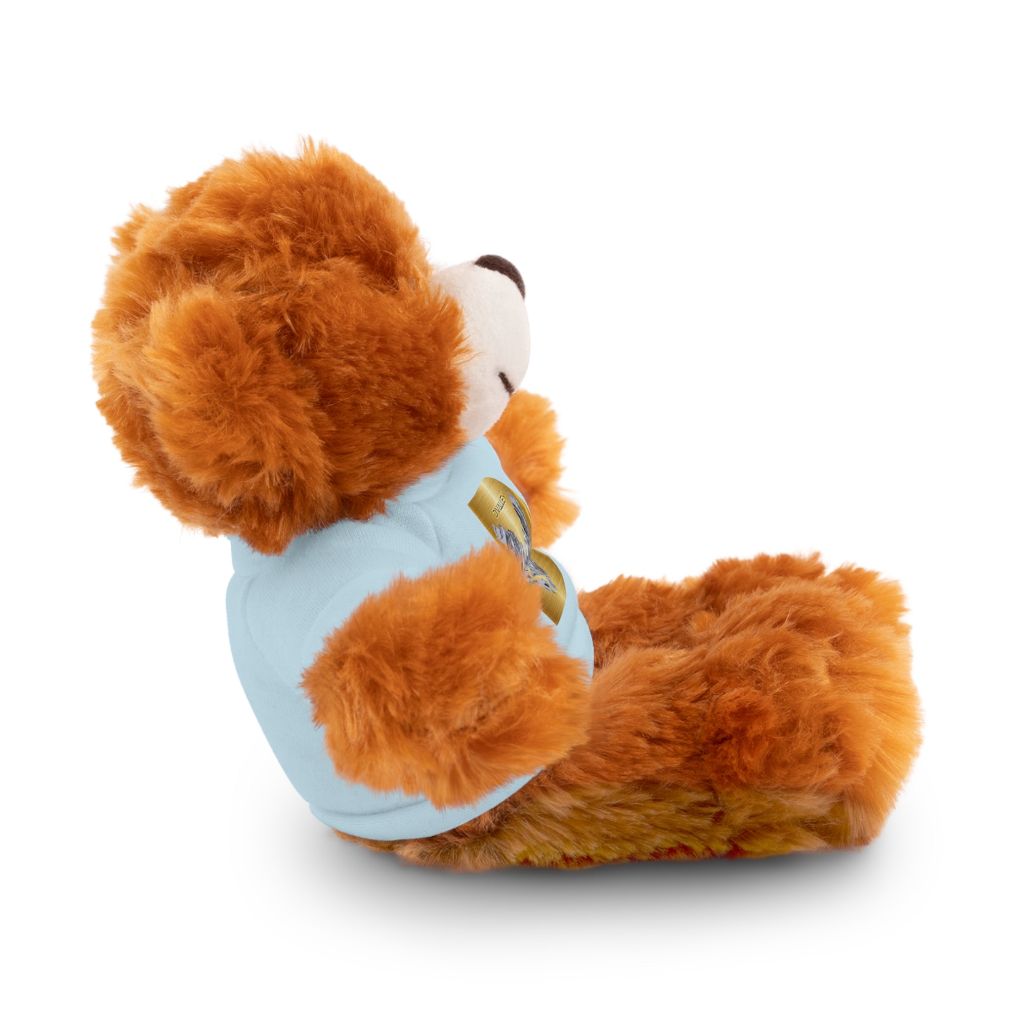 Teddy Bear with 'D'Valley' Gold Heart Tee — Cute Plush Gift for Kids & Loved Ones