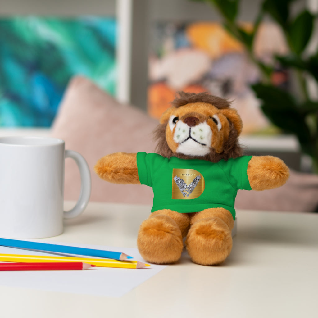 Teddy Bear with 'D'Valley' Gold Heart Tee — Cute Plush Gift for Kids & Loved Ones