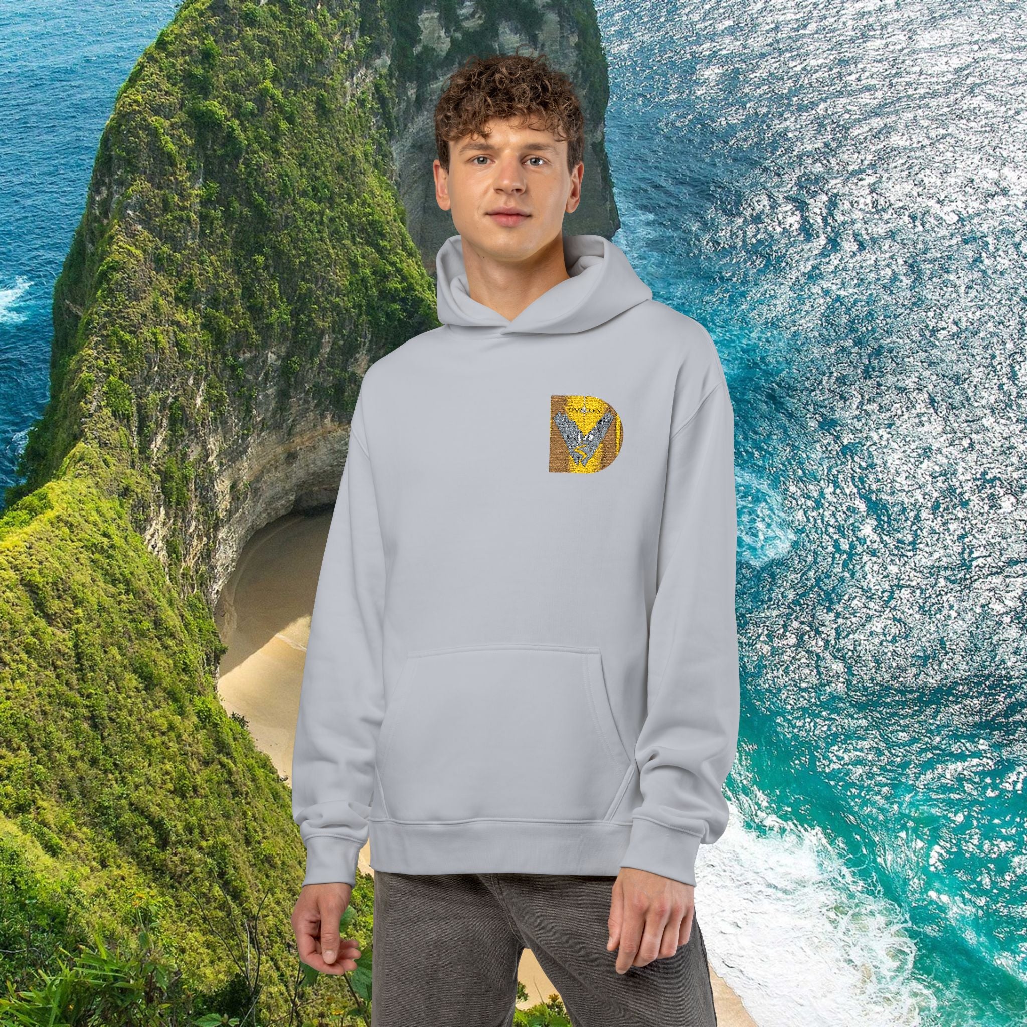 Gold Sequin D Initial Hoodie — Personalized Letter Pullover
