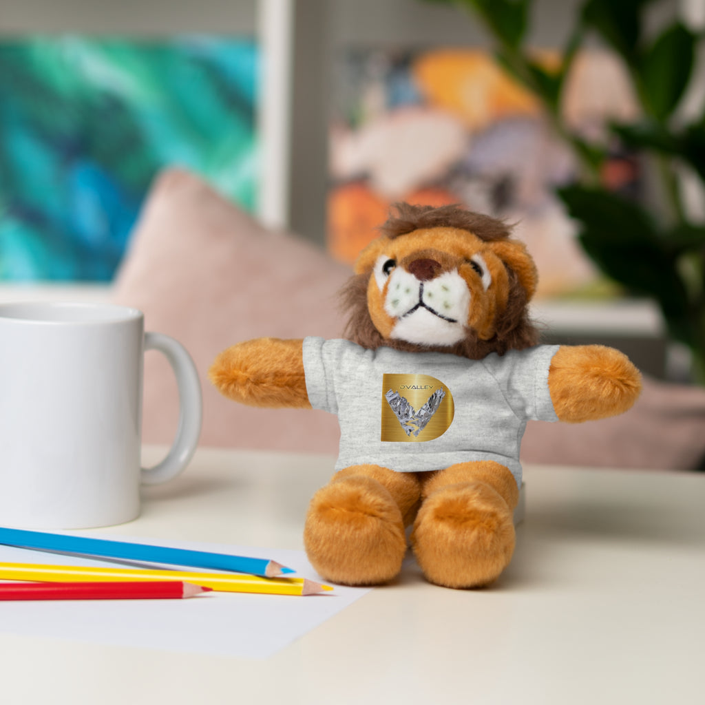 Teddy Bear with 'D'Valley' Gold Heart Tee — Cute Plush Gift for Kids & Loved Ones
