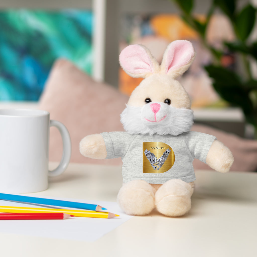 Teddy Bear with 'D'Valley' Gold Heart Tee — Cute Plush Gift for Kids & Loved Ones