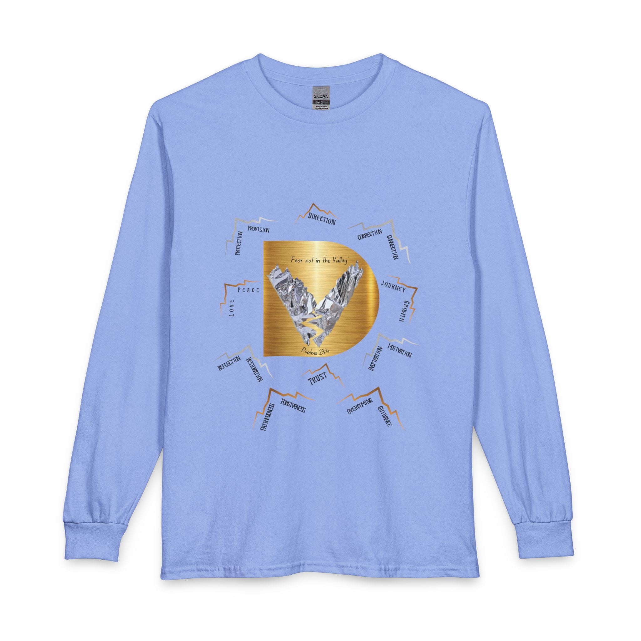 Long Sleeve — "Psalm 23:4 Fear Not in the Valley” Graphic Tee (Song Lyrics Back)