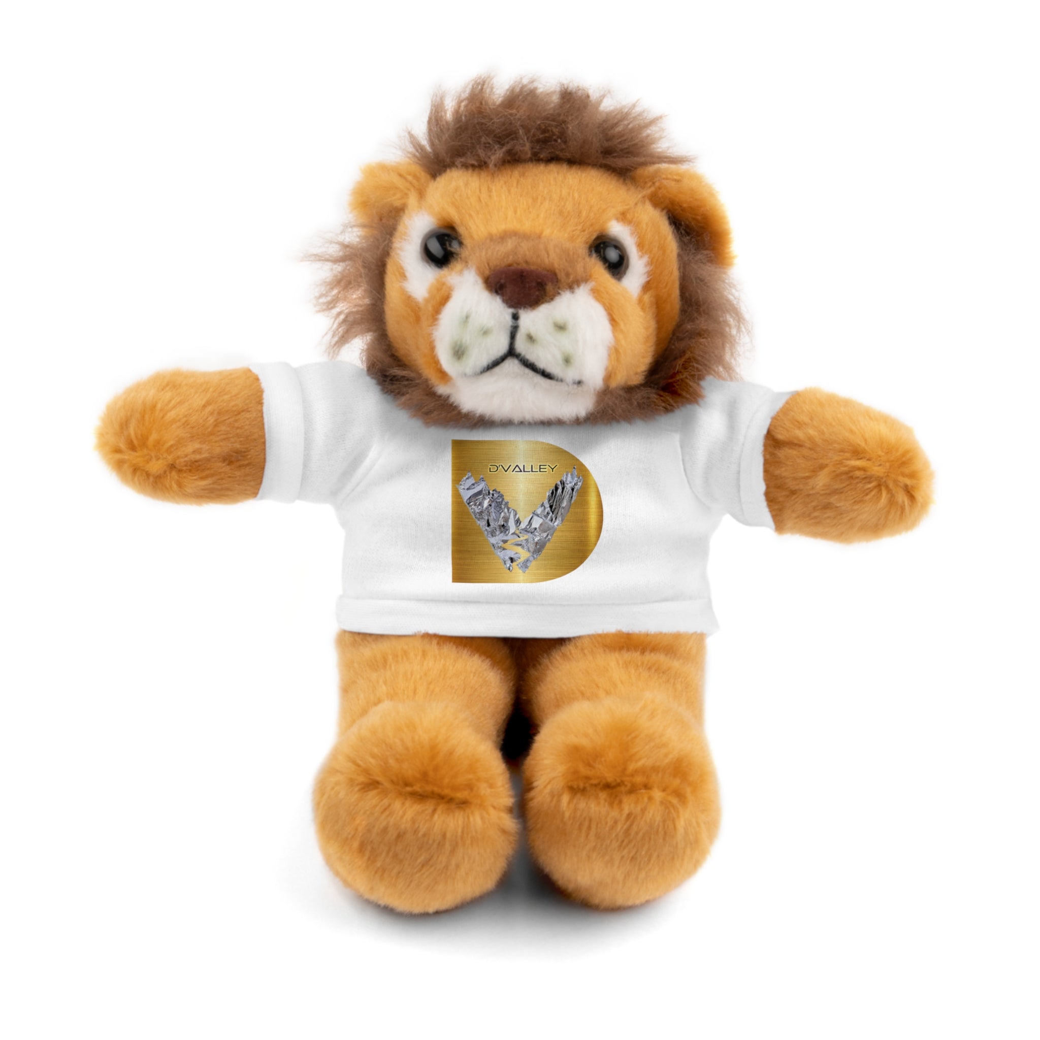 Teddy Bear with 'D'Valley' Gold Heart Tee — Cute Plush Gift for Kids & Loved Ones