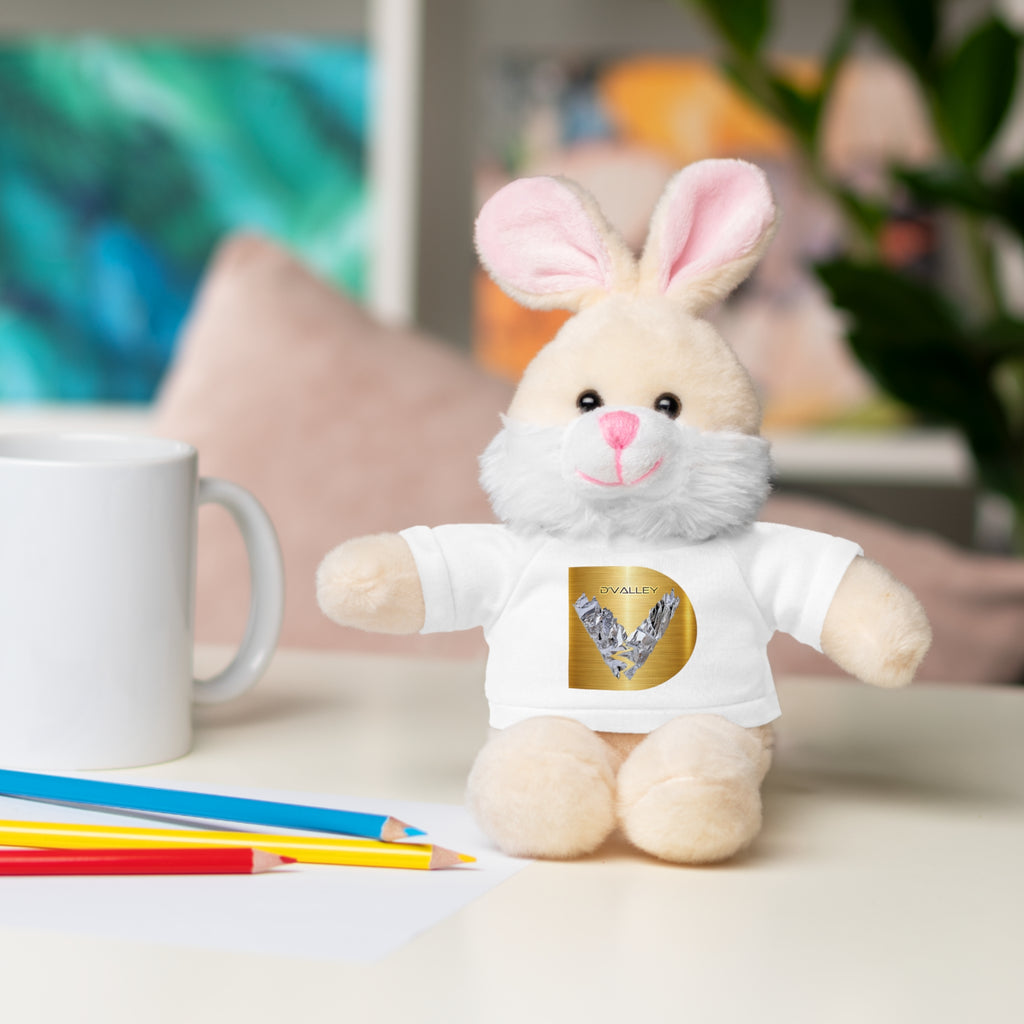 Teddy Bear with 'D'Valley' Gold Heart Tee — Cute Plush Gift for Kids & Loved Ones