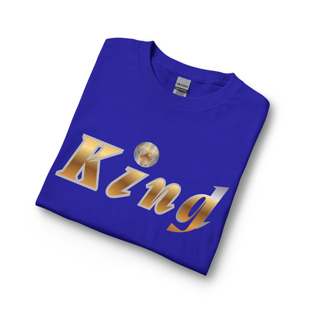 KindKing Metallic Script Long Sleeve Tee — Gold Lettering "KindKing" Chest with KindKing Back Logo