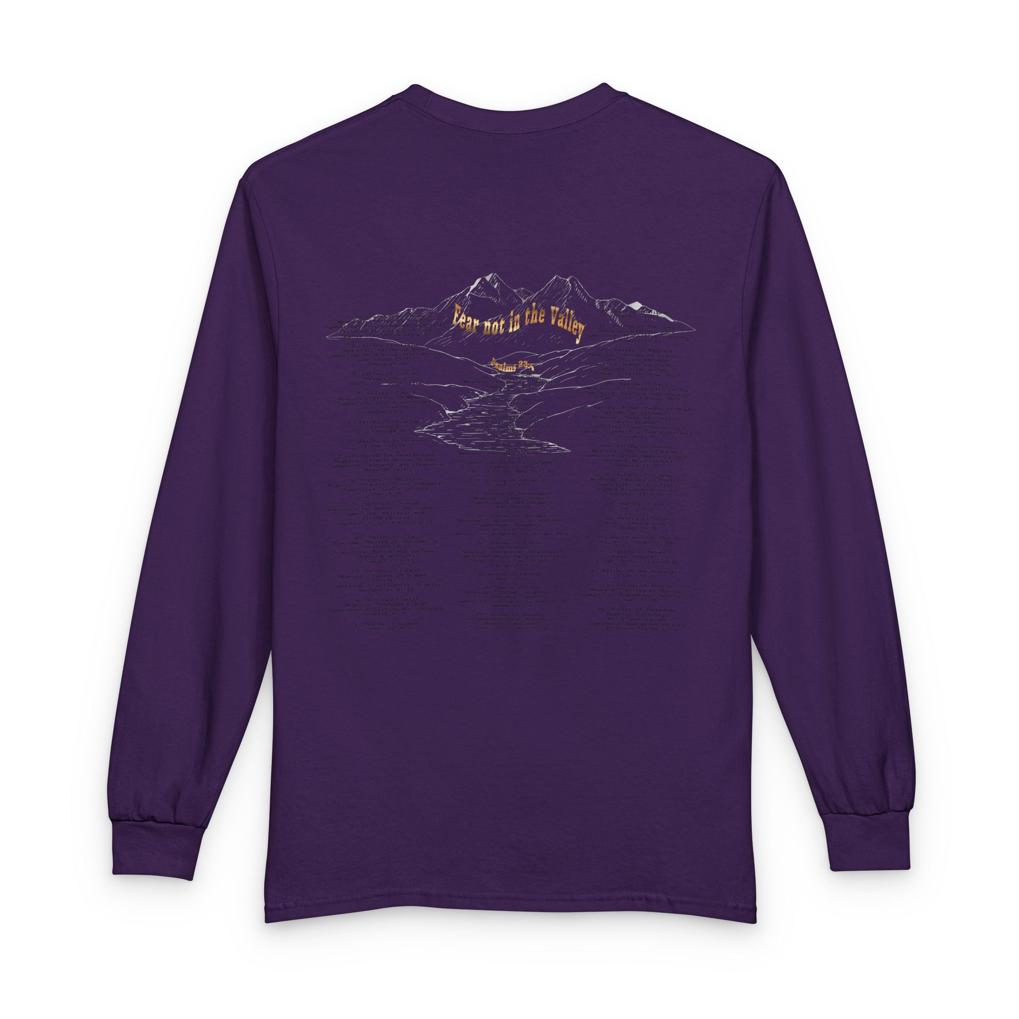 Long Sleeve — "Psalm 23:4 Fear Not in the Valley” Graphic Tee (Song Lyrics Back)