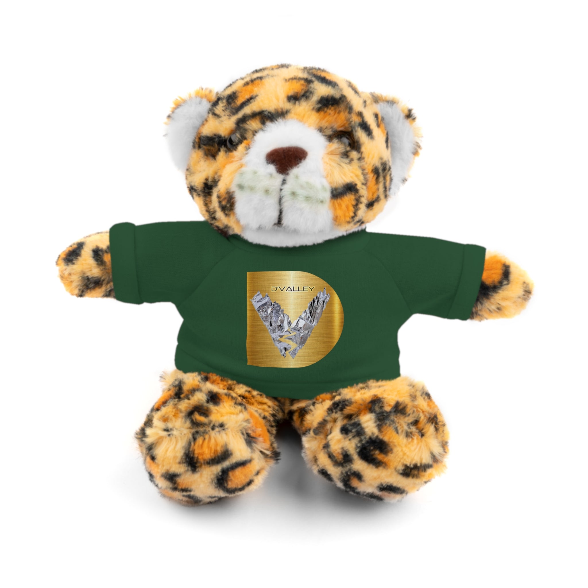 Teddy Bear with 'D'Valley' Gold Heart Tee — Cute Plush Gift for Kids & Loved Ones