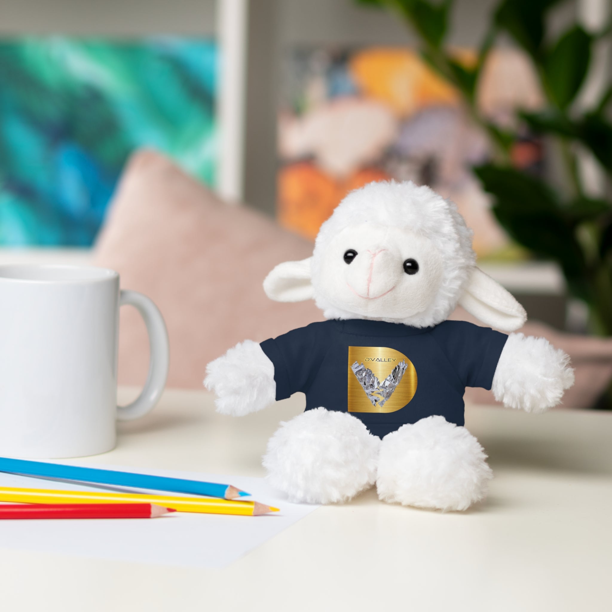 Teddy Bear with 'D'Valley' Gold Heart Tee — Cute Plush Gift for Kids & Loved Ones