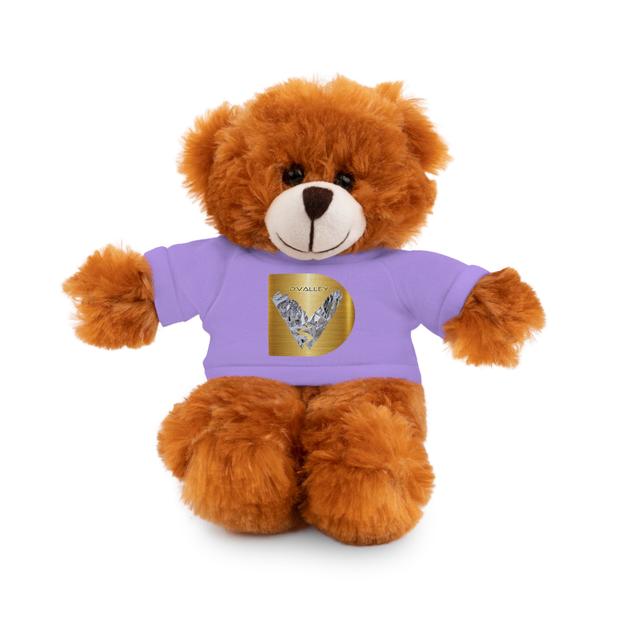 Teddy Bear with 'D'Valley' Gold Heart Tee — Cute Plush Gift for Kids & Loved Ones