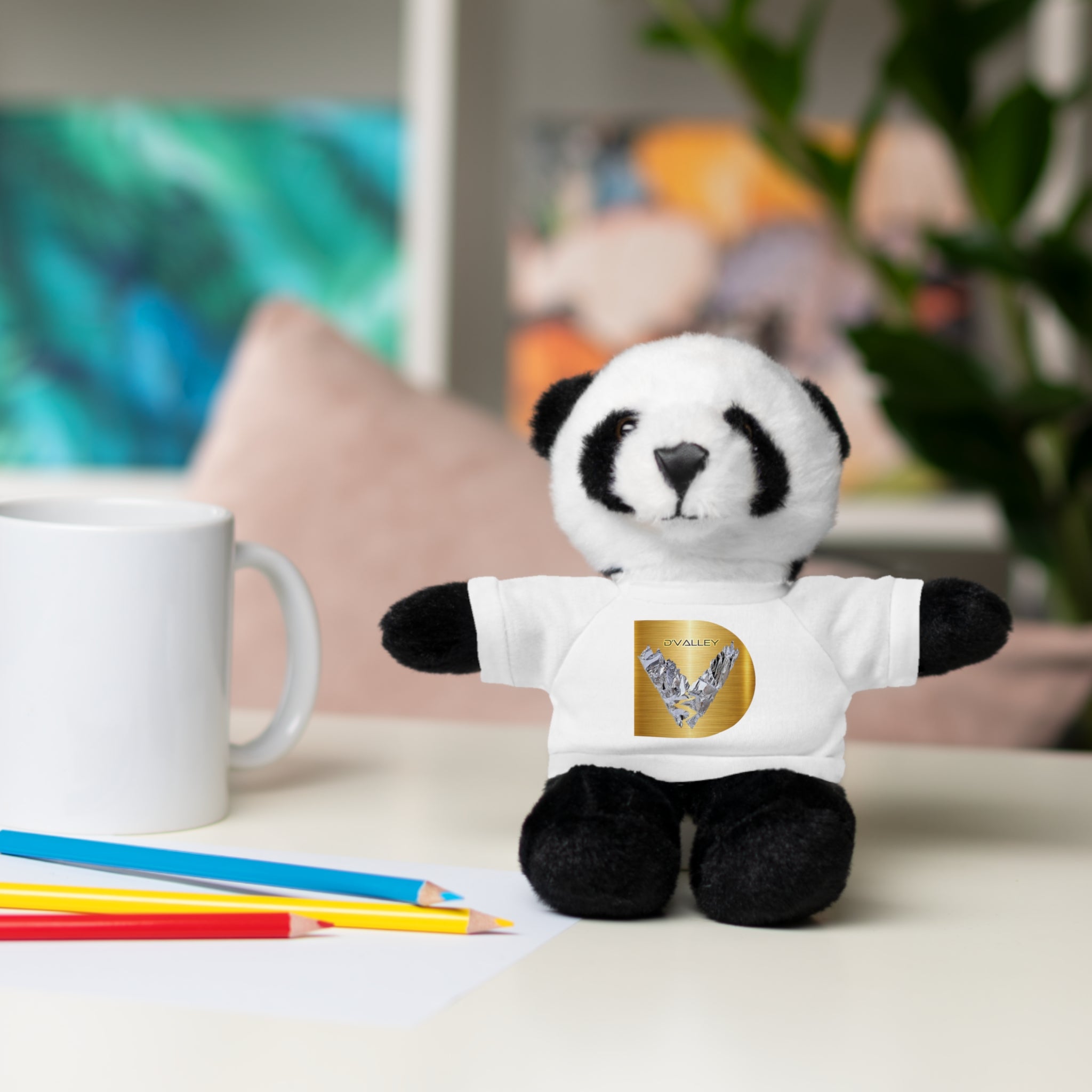 Teddy Bear with 'D'Valley' Gold Heart Tee — Cute Plush Gift for Kids & Loved Ones