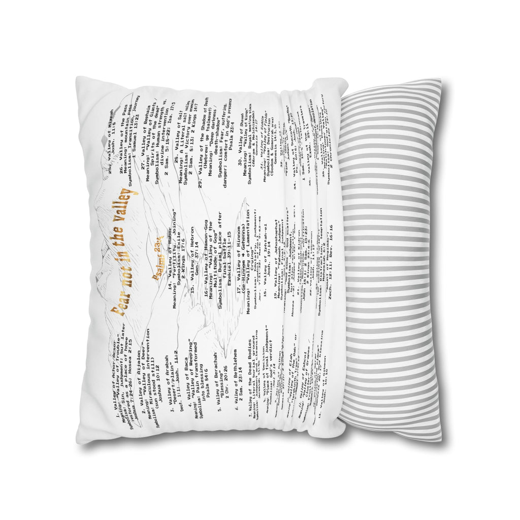 Psalm 23:4 Inspirational Throw Pillow — “Fear Not in the Valley” Decorative Square Pillowcase