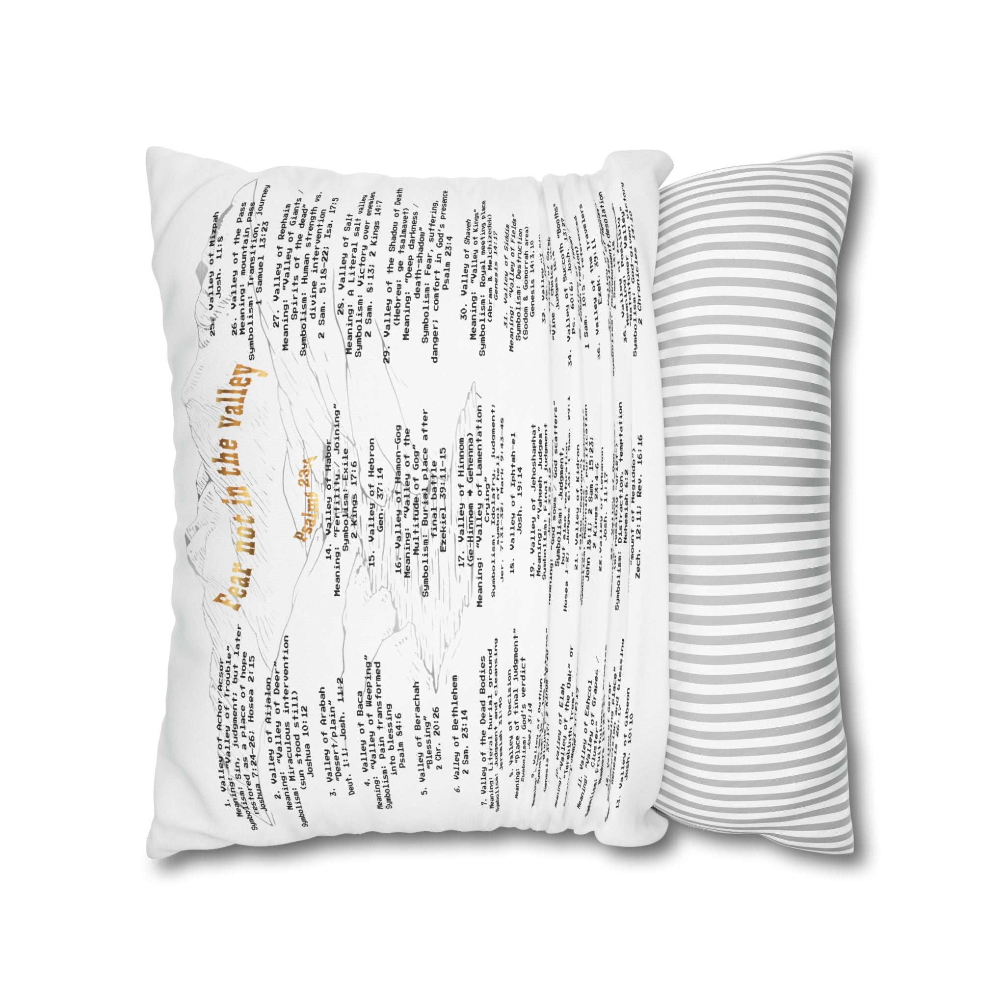 Psalm 23:4 Inspirational Throw Pillow — “Fear Not in the Valley” Decorative Square Pillowcase
