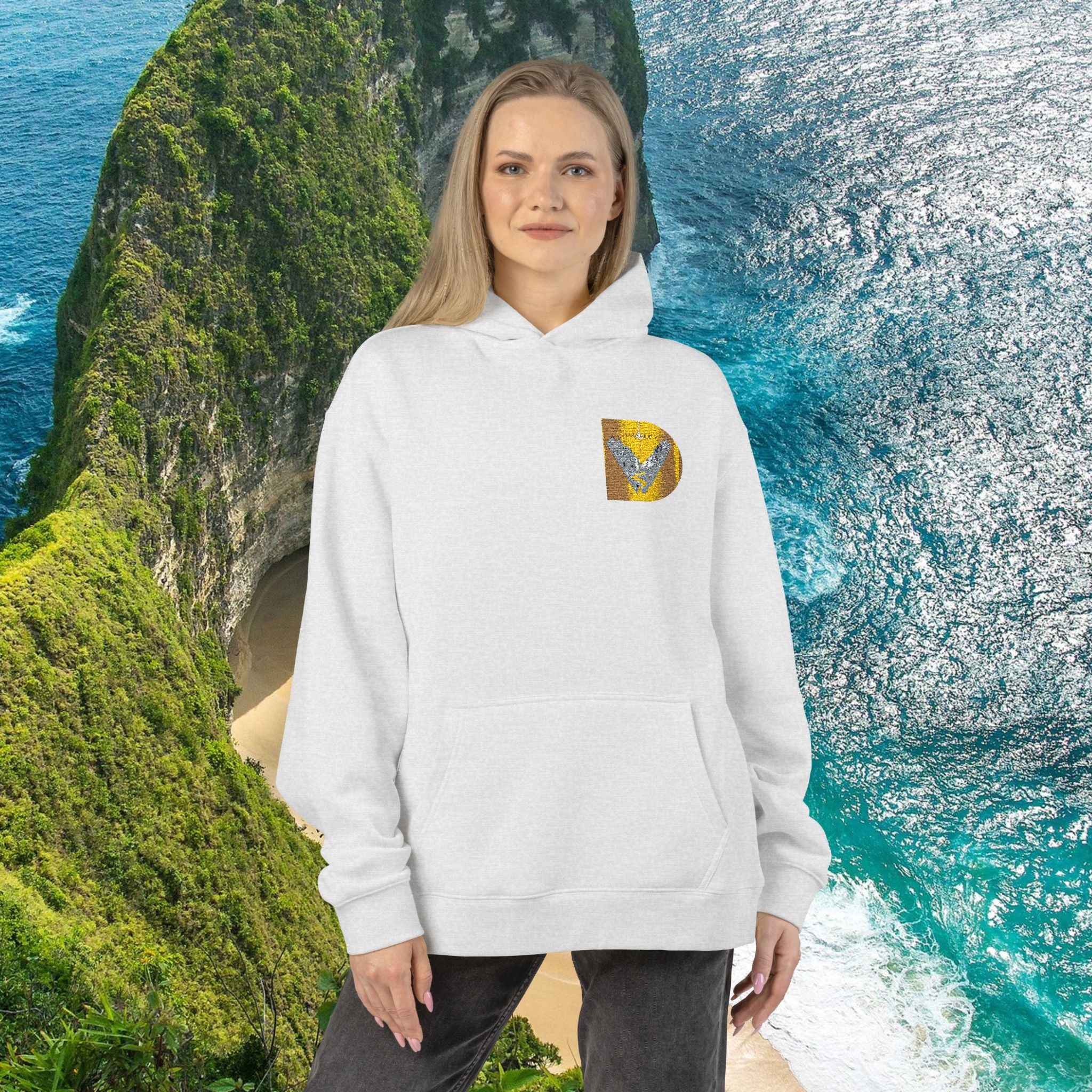 Gold Sequin D Initial Hoodie — Personalized Letter Pullover