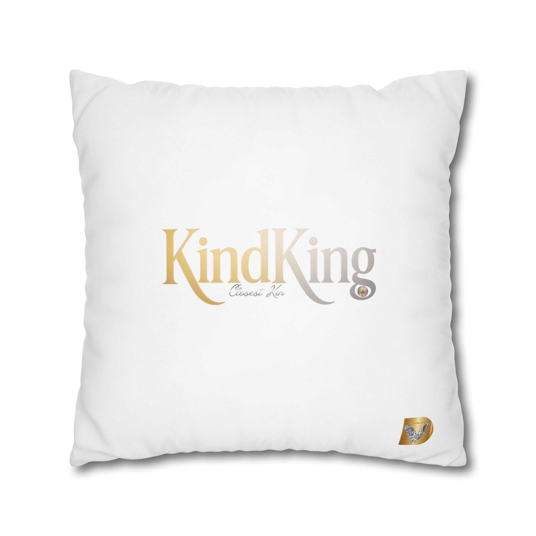 KindKing Gold Script Pillowcase – Decorative Square Accent Pillow Cover