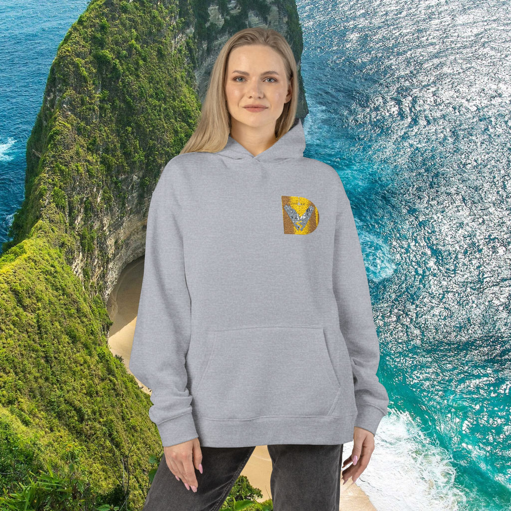 Gold Sequin D Initial Hoodie — Personalized Letter Pullover