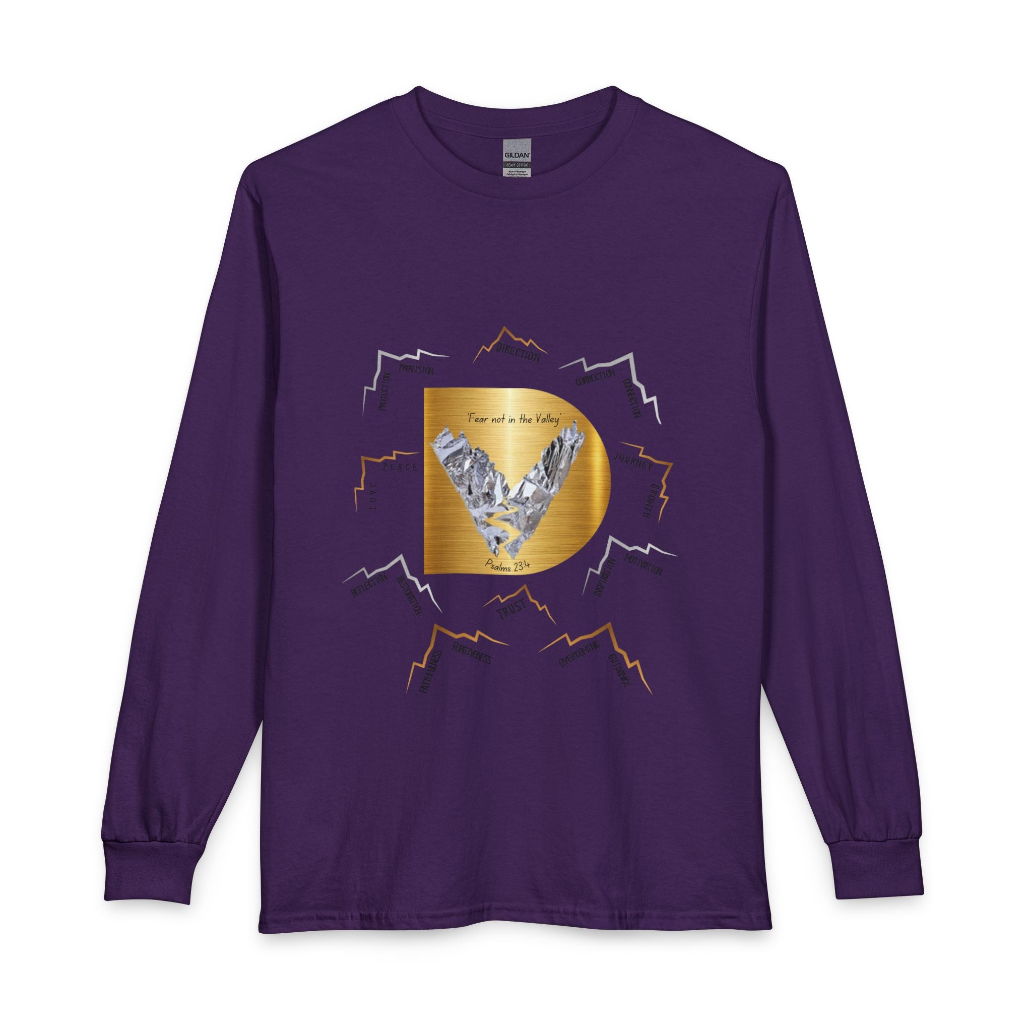 Long Sleeve — "Psalm 23:4 Fear Not in the Valley” Graphic Tee (Song Lyrics Back)